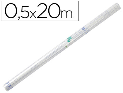 Rollo plástico forralibros adhesivo Liderpapel 0,5x20m. 80µ removible